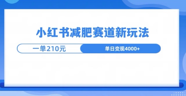 小红书减肥赛道新玩法，引流私域变现嘎嘎猛-小白项目网