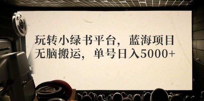 玩转小绿书平台，蓝海项目，无脑搬运，单号日入5000+-小白项目网