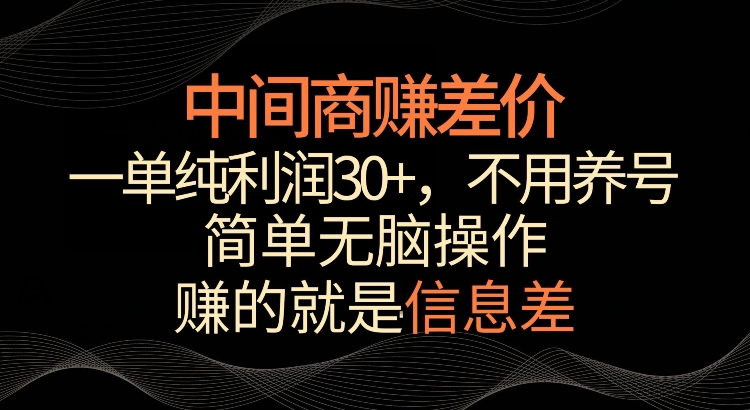 利用信息查赚差价，每单都有高利润，简单无脑操作，轻松日入多张-小白项目网