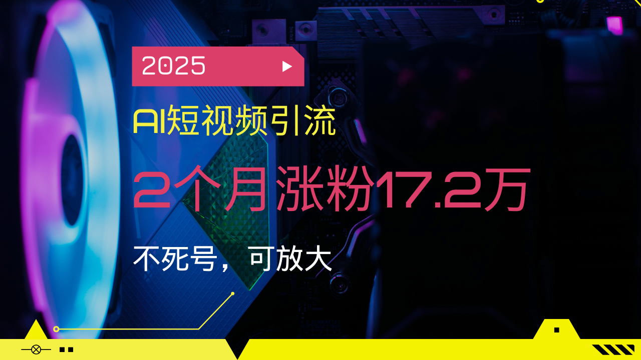 （14213期）2025AI短视频引流，2个月涨粉17.2万，不死号，可放大-小白项目网