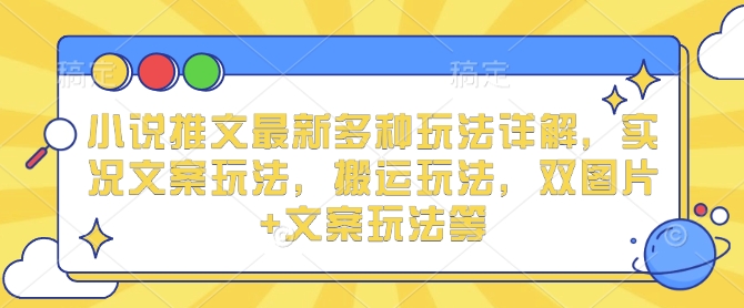 小说推文最新多种玩法详解，实况文案玩法，搬运玩法，双图片+文案玩法等-小白项目网