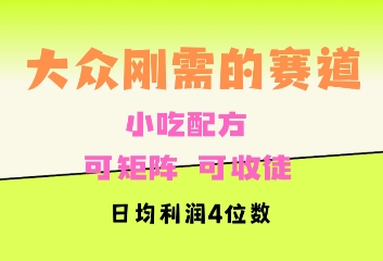 大众刚需赛道，赚确定性的钱，可矩阵，可收徒，日均利润4位数-小白项目网