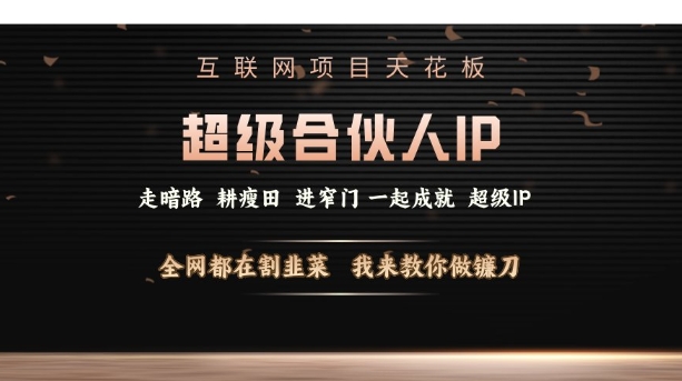 互联网项目天花板，超级合伙人IP，全网都在割韭菜，我来教你做镰刀【仅揭秘】-小白项目网