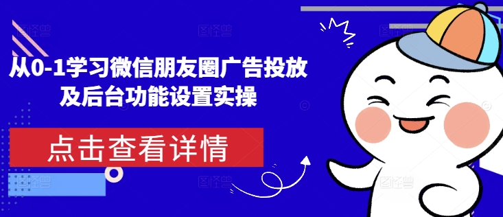 从0-1学习微信朋友圈广告投放及后台功能设置实操-小白项目网