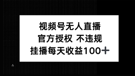 视频号无人直播，官方授权 不封号，小游戏挂播每天收益100+-小白项目网