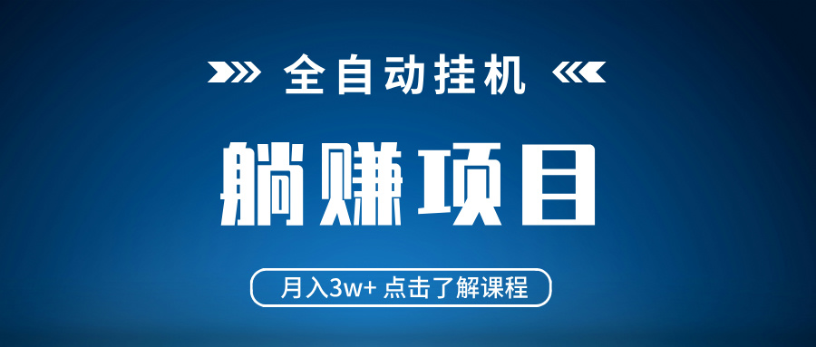 （14551期）全自动挂机项目 月入3w+ 真正躺平项目 不吃电脑配置 当天见收益-小白项目网