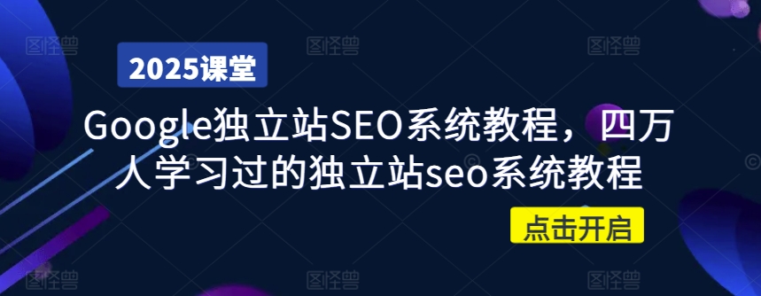 Google独立站SEO系统教程，四万人学习过的独立站seo系统教程-小白项目网