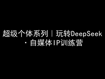 超级个体系列，玩转DeepSeek·自媒体IP训练营，deepseek教程-小白项目网