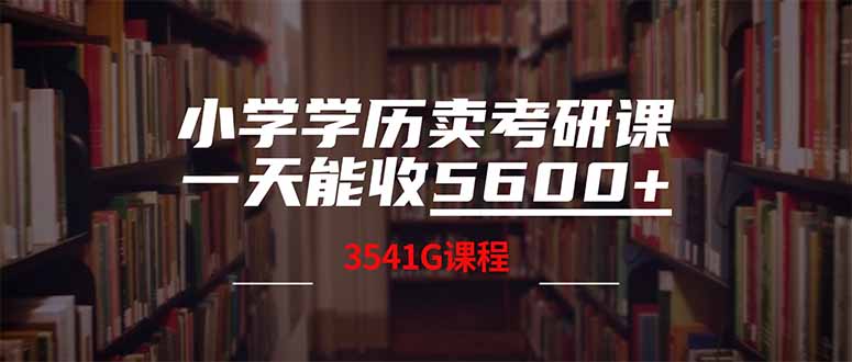 （14561期）小学学历卖考研课程，一天收5600（附3580G考研合集）-小白项目网