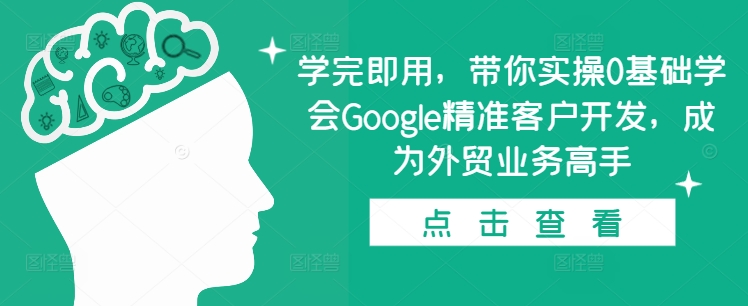 学完即用，带你实操0基础学会Google精准客户开发，成为外贸业务高手-小白项目网