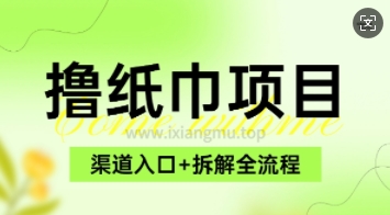 低价撸纸0元免单_项目拆解全流程+渠道入口-小白项目网