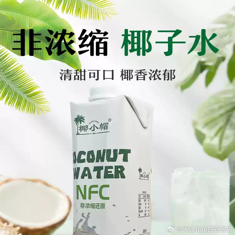 椰小帽 鲜榨纯椰子水1L×2瓶 16.9-小白项目网