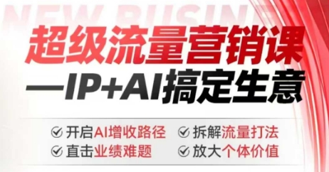 2025年超级流量营销课，IP+AI搞定生意，开启AI增收路径 直击业绩难题 拆解流量打法 放大个体价值-小白项目网