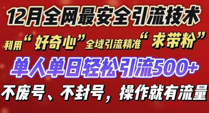 12 月份全网最安全引流创业粉技术来袭，不封号不废号，有操作就有流量【揭秘】-小白项目网