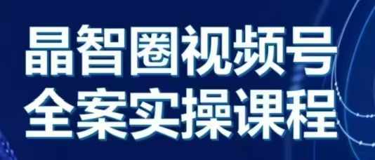 晶姐说直播·视频号全案实操课，从0-1全流程-小白项目网