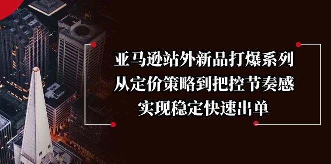 （13970期）亚马逊站外新品打爆系列，从定价策略到把控节奏感，实现稳定快速出单-小白项目网