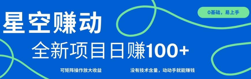 星空赚动单机日入100+，零投资，操作简单，可矩阵-小白项目网