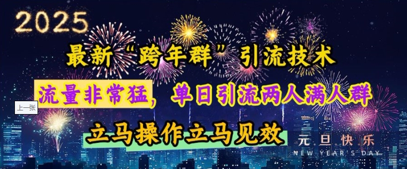 最新“跨年群”引流，流量非常猛，单日引流两人满人群，立马操作立马见效【揭秘】-小白项目网