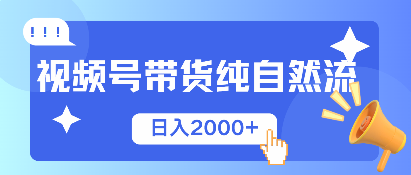 （13998期）视频号带货，纯自然流，起号简单，爆率高轻松日入2000+-小白项目网