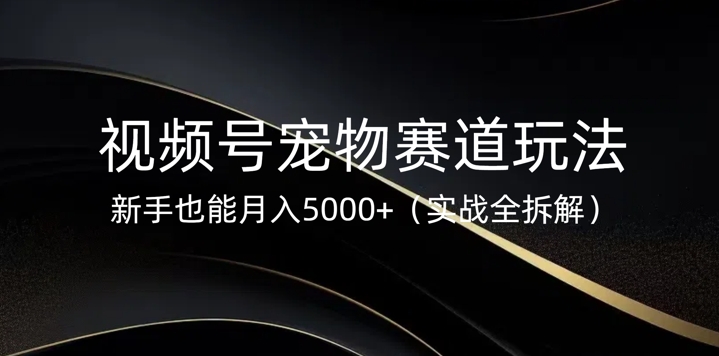 视频号宠物赛道玩法，新手也能月入5k(实战全拆解)-小白项目网