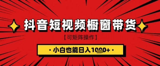 抖音短视频食品橱窗带货，小白轻松上手日入1k+【揭秘】-小白项目网