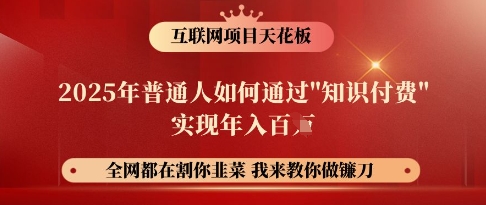 互联网项目天花板，2025年普通人如何通过知识付费实现年入百个【揭秘】-小白项目网