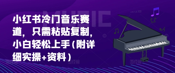 小红书冷门音乐赛道，只需粘贴复制，小白轻松上手(附详细实操+资料)-小白项目网