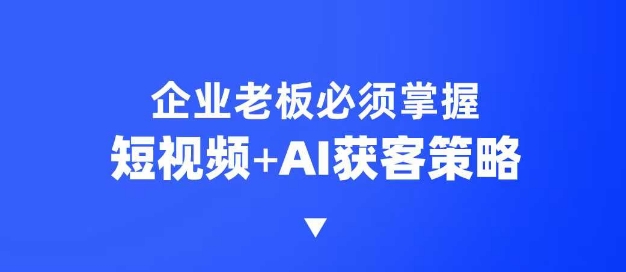 企业短视频AI获客霸屏流量课，6步短视频+AI突围法，3大霸屏抢客策略-小白项目网