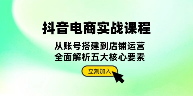 （13350期）抖音 电商实战课程：从账号搭建到店铺运营，全面解析五大核心要素-小白项目网