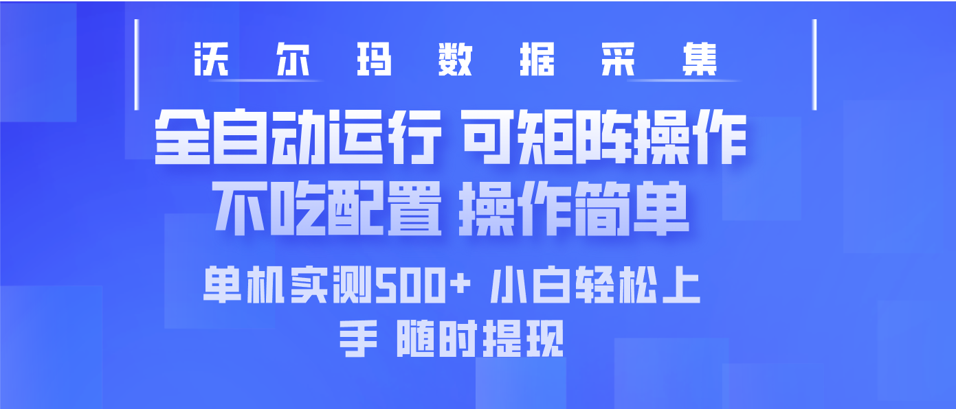 （14560期）最新沃尔玛平台采集 全自动运行 可矩阵单机实测500+ 操作简单-小白项目网