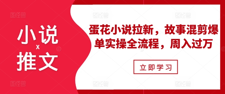 小说推文之蛋花小说拉新，故事混剪爆单实操全流程，周入过万-小白项目网