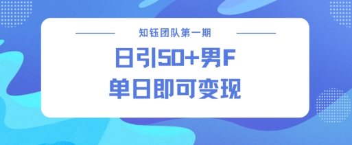 男粉引流新方法不违规，当日即可变现-小白项目网